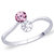 Peora Sterling Silver Rhodium Cherishing Pink Crystal Ring Pr5156