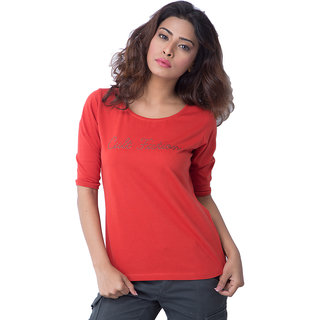 Cult Fiction Printed Women's Scoop Neck T Shirt