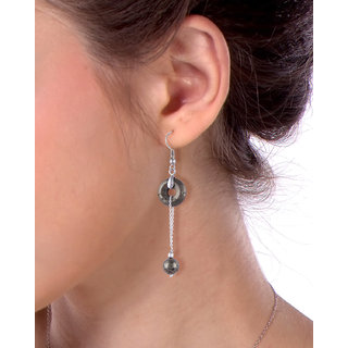                       Pearlz Ocean Stella 2.5 Inch Pyrite Beads Dangle Earrings                                              