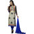 Parisha Blue Dupion Silk Printed Salwar Suit Dress Material (Unstitched)
