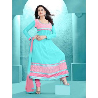 Pink and sky outlet blue combination dress