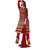 Parisha Maroon Georgette Embroidered Salwar Suit Dress Material (Unstitched)