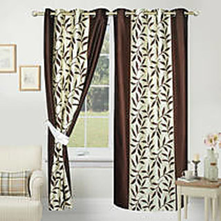 Buy kaka ji Homes Chocolate Brown Curtains Online @ ₹1999 from