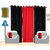 Fresh From Loom Plain Polyster Door Curtain -Set of 3 (405-2Black+1Red-7feet-3pc)