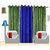 Fresh From Loom Plain Polyster Door Curtain -Set of 3 (450-2Green+1Blue-7feet-3pc)