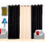 Fresh From Loom Plain Polyster Door Curtain -Set of 3 (469-2Black+1Cream-7feet-3pc)