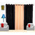 Fresh From Loom Plain Polyster Door Curtain -Set of 3 (483-2Black+1Cream-7feet-3pc)