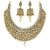 Zaveri Pearls Non Plated Gold White Alloy Necklace Set For Women