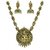 Zaveri Pearls GoldenRed Alloy Gold Plated Necklace Set For Women