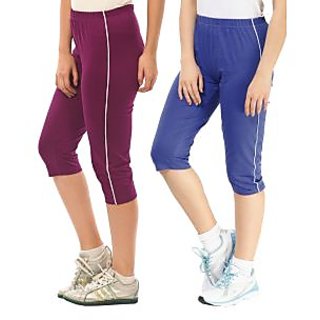 ESPRESSO- SPORTIVE CAPRI PACK OF 2 PCS PURPLE & ROYAL BLUE