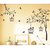 Walltola Wall Sticker - Brown Tree With Birds And Cages 7127 (Dimensions 110x90 cm)