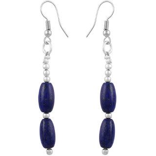                       Ocean Laurel Pleasing 25 Inch Lapis Lazuli Beads Dangle Earrings                                              
