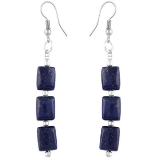                       Ocean Tameka Refined 25 Inch Lapis lazuli Beads Dangle Earrings                                              