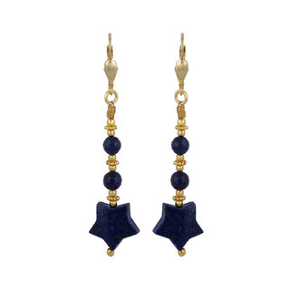                       Ocean Dyed Tantalizing Lapis Lazuli Drop Earrings For Women                                              