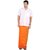 PRAKASAM Orange Coloured Cotton Mens Dhoti