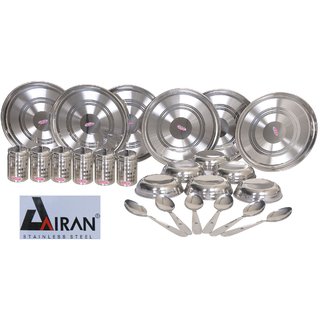 Airan 24 Pcs 100% Stainless Steel Dinner Set