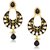 Kriaa Gold Plated Black Kundan Meenakari Earrings - 1305401