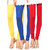 Combo - Red/Blue/Yellow Cotton Lycra Leggings