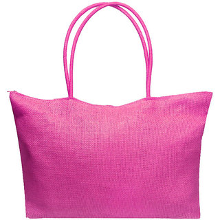 Modo Vivendi Candy Color Large Straw Beach Bags Pink
