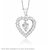 Peora Sterling Silver Rhodium Plated Round Cut  Heart Cubic Zirconia Eternal Love Pendant PP1286