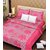 Akash Ganga Pink 100 Cotton Double Bedsheet (Super Soft) with 2 Pillow Covers