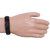 Black Pure Leather Wrist Band Combo Headwrap JSMFHWB0590