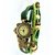 Round Dial Green Leather Strap Women Watch