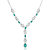 Oviya Silver Green Drops Necklace Set With Crystals For Women Nl4101026R