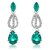 Oviya Silver Green Drops Necklace Set With Crystals For Women Nl4101026R