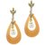 Kriaa Austrian Stone Resin Pearl Drop Gold Finish Yellow Earrings - 1305723