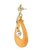 Kriaa Austrian Stone Resin Pearl Drop Gold Finish Yellow Earrings - 1305723