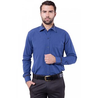 Buy Cotton Formal Shirt Sapphire Blue Color by Tag Trend Online @ ₹869 ...