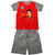 JusCubsprinted And Embroided Skater - Envlope Neck T-Shirt With Shorts