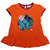 JusCubs Printed Floral Orange Tunic With Contrast Piping