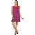 Klick2Style Purple Plain Midi Dress For Women