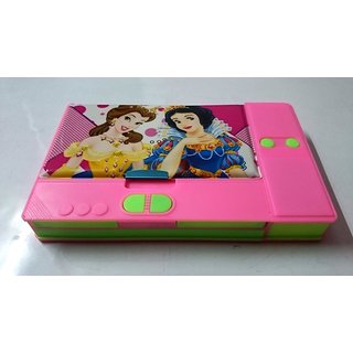 Buy Gift Chachu Princes Pink 3 Compartment Pencil Box - Pink Green ...