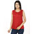 Klick Red Plain Round Neck Casual Shirts For Women