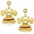 The Jewelbox Peacock Crown Gold Plated Maroon Meenakari Jhumki Earring For Women