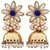 The Jewelbox Flower 18K Gold Plated Blue Pearl Jhumki Earring For Women