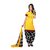 BanoRani Women Yellow & Black PolyCotton UnStitched Patiala Salwar Suit(BR-1390)