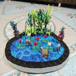 Buy Paper Quilled 3d Waterpond 10 X 8 X 5 Online 700 From