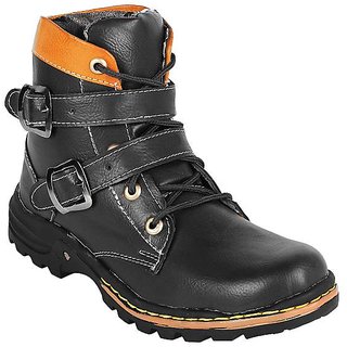 Buy Shooz Men's Black Lace-up Boots Online @ ₹1499 from ShopClues