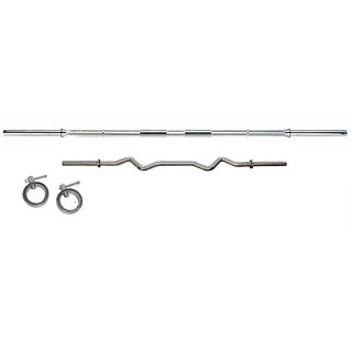 Online Combo Pack Of Weight Bars 5 Ft Bench Press Bar 3 Curl Combo Pack Of Weight Lifting Bars 5 Ft 3 Curl Bar 2 Locks