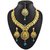 Kriaa Kundan Austrian Stone Gold Finish Necklace Set With Maang Tikka - 1102015
