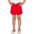 Tangerine Red Cotton Shorts For Girls