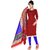 PARISHA Maroon Net Plain Salwar Suit Dress Material (Unstitched)