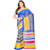 Prafful Blue & Yellow Silk Printed Saree With Blouse