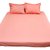 Akash Ganga Pink Cotton Double Bedsheet with 2 Pillow Covers (KM535)
