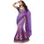 Triveni Purple Net Embroidered Saree With Blouse