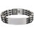 The Jewelbox Biker ID Black Silver Surgical Stainless Steel Bracelet for Men
